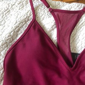 Red Crimson Once Piece Swim Suit